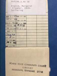 Stamped date due pocket for borrowed library book